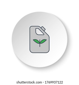 Round button for web icon, can, eco, plants, bottle. Button banner round, badge interface for application illustration