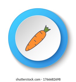 Round button for web icon, carrot. Button banner round, badge interface for application illustration