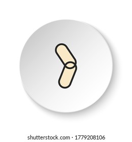 Round button for web icon, chain, connect, link. Button banner round, badge interface for application illustration