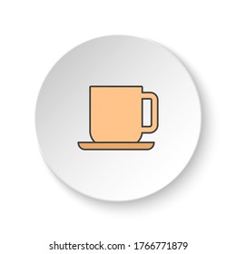 Round button for web icon, Coffee cup. Button banner round, badge interface for application illustration