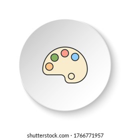 Round button for web icon, Color palette. Button banner round, badge interface for application illustration