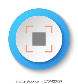 Round button for web icon, crosshair, focus. Button banner round, badge interface for application illustration