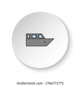 Round button for web icon, Cruiser voyage. Button banner round, badge interface for application illustration