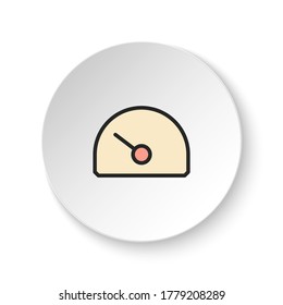 Round button for web icon, dashboard, performance, speed. Button banner round, badge interface for application illustration