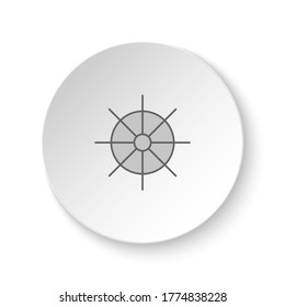 Round button for web icon, Dharma wheel symbol. Button banner round, badge interface for application illustration