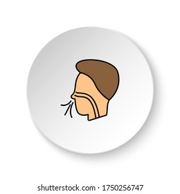 Round button for web icon, Diseases, nose, rhinitis. Button banner round, badge interface for application illustration