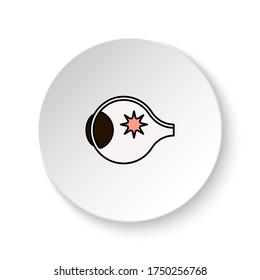 Round button for web icon, Diseases, eye, medicine. Button banner round, badge interface for application illustration
