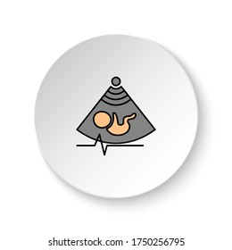 Round button for web icon, Diseases, ultrasound, baby. Button banner round, badge interface for application illustration