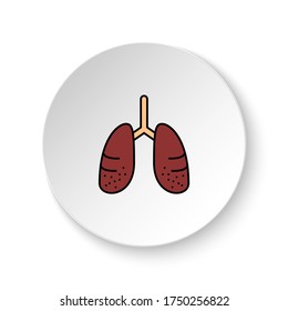 Round button for web icon, Diseases, lungs. Button banner round, badge interface for application illustration