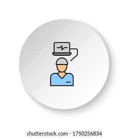 Round button for web icon, Diseases, brain, roentgen, cardio therapy. Button banner round, badge interface for application illustration