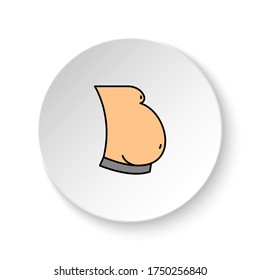 Round button for web icon, Diseases, stomach, fatty. Button banner round, badge interface for application illustration