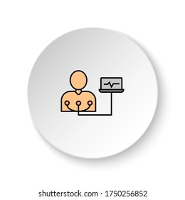 Round button for web icon, Diseases, cardio therapy. Button banner round, badge interface for application illustration
