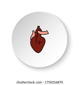 Round button for web icon, Diseases, hearth. Button banner round, badge interface for application illustration