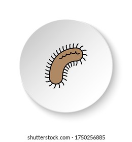 Round button for web icon, Diseases, bacteria, virus. Button banner round, badge interface for application illustration