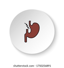 Round button for web icon, Diseases, stomach. Button banner round, badge interface for application illustration
