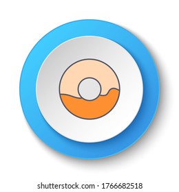 Round button for web icon, donut, doughnut. Button banner round, badge interface for application illustration