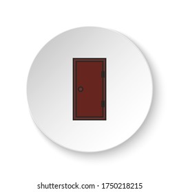 Round button for web icon, Door, icon. Button banner round, badge interface for application illustration