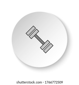 Round button for web icon, Dumbbell. Button banner round, badge interface for application illustration