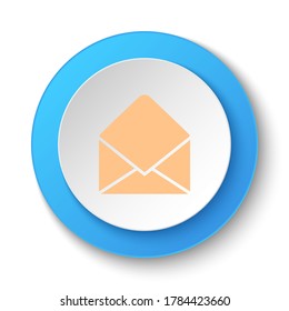 Round button for web icon, email. Button banner round, badge interface for application illustration