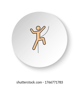 Round button for web icon, Escalation. Button banner round, badge interface for application illustration