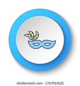 Round button for web icon, Eye mask, theater. Button banner round, badge interface for application illustration