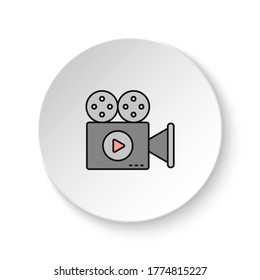 Round Button For Web Icon, Film, Introduction, Video. Button Banner Round, Badge Interface For Application Illustration