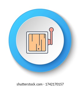 Round button for web icon. Game, console, retro, arcade. Button banner round, badge interface for application illustration