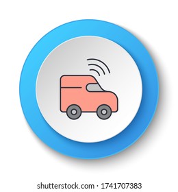 Round button for web icon. gps, smart, location. Button banner round, badge interface for application illustration