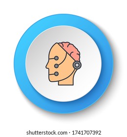 Round button for web icon. gps, smart, location. Button banner round, badge interface for application illustration