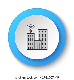 Round button for web icon. gps, smart, location. Button banner round, badge interface for application illustration