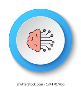 Round button for web icon. gps, smart, location. Button banner round, badge interface for application illustration