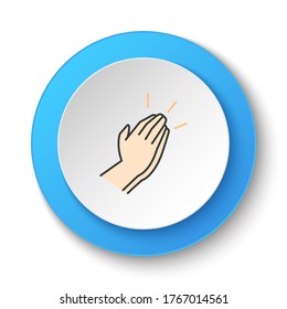 Round button for web icon, Hand applause. Button banner round, badge interface for application illustration