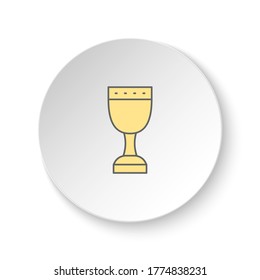 Round button for web icon, Holy grail symbol. Button banner round, badge interface for application illustration