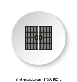 Round button for web icon, Jail, door, icon. Button banner round, badge interface for application illustration