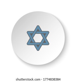 Round button for web icon, Judaism symbol. Button banner round, badge interface for application illustration