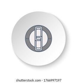 Round button for web icon, link, web, icon. Button banner round, badge interface for application illustration