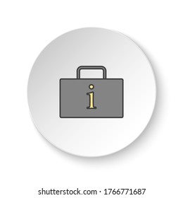 Round button for web icon, Luggage information. Button banner round, badge interface for application illustration