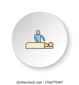 Round button for web icon, Massage. Button banner round, badge interface for application illustration