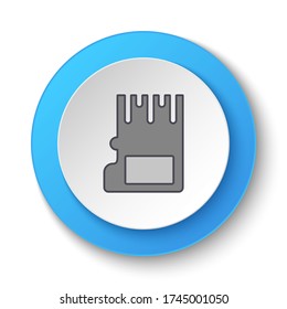 Round button for web icon. Microcard. Button banner round, badge interface for application illustration