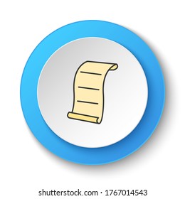 Round button for web icon, Paper, letter. Button banner round, badge interface for application illustration