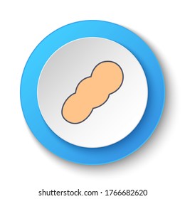 Round button for web icon, peanut. Button banner round, badge interface for application illustration
