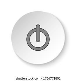Round button for web icon, Power button. Button banner round, badge interface for application illustration