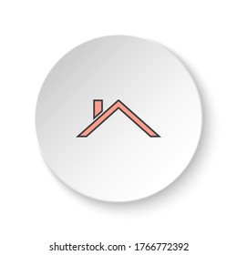 Round button for web icon, Roof. Button banner round, badge interface for application illustration