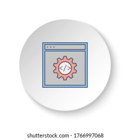 Round button for web icon, site, setting. Button banner round, badge interface for application illustration