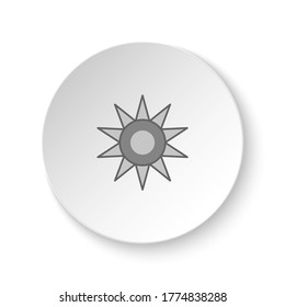 Botón de redondeo para icono web, símbolo de sol espiritual. Botón de redondeo para banner, interfaz de placa para ilustración de aplicación