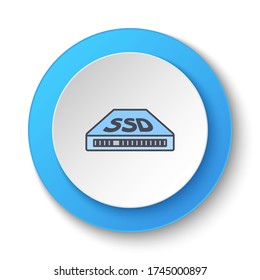 Round button for web icon. Ssd. Button banner round, badge interface for application illustration