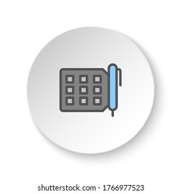 Round button for web icon, tasks, todo. Button banner round, badge interface for application illustration