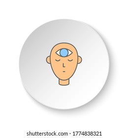Round button for web icon, Third eye symbol. Button banner round, badge interface for application illustration