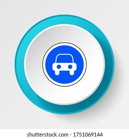 Round button for web icon, Traffic signs, car. Vector icon