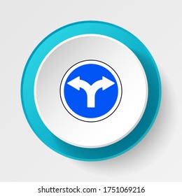 Round button for web icon, Traffic signs, turn. Vector icon
